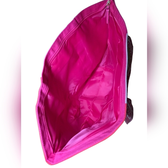 Victorias Secret Weekender Pink Canvas Color Block Travel Tote - Picture 4 of 5